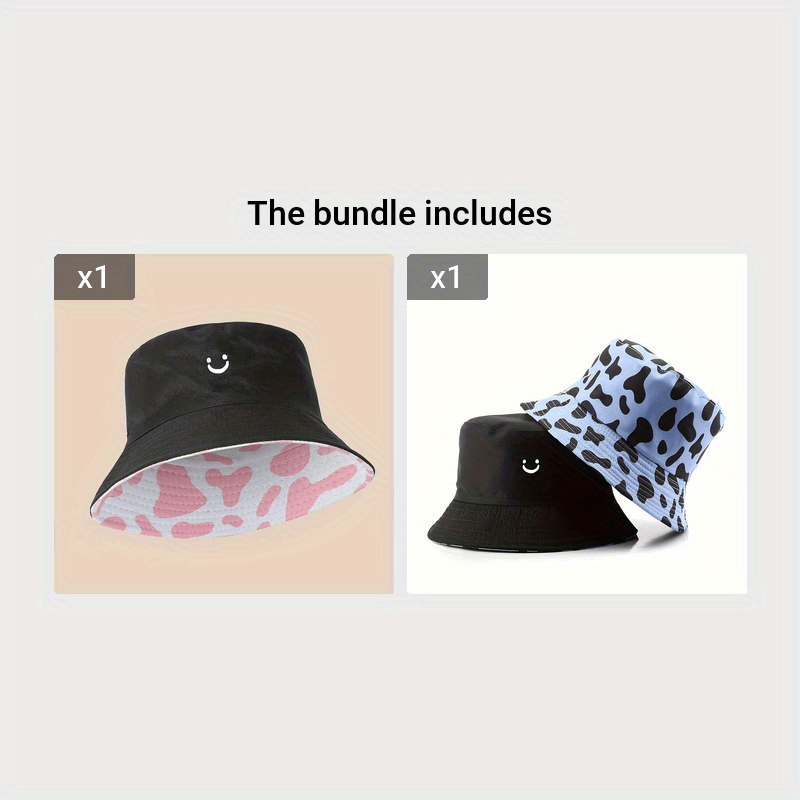 1pc Reversible Double-Sided Fashion Men Women Fisherman Hat Outdoor Suitable for Vacation Travel - Image 11