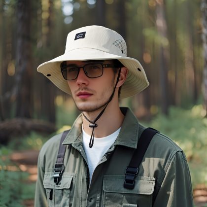 Summer Men's Breathable Sun Hat Outdoor Fishing Hat Large Brim Basin Hat Mountaineering Sunscreen Fisherman Hat Cross-border