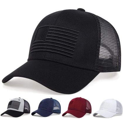 1pc Men's American Flag Baseball Cap, Outdoor Adjustable Mesh Hat Casual Hat for Spring And Autumn Travel Travel Seaside Party