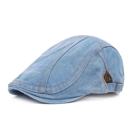 Spring And Summer Thin Unisex Washed Denim Beret, An Ideal Match for Jeans. Adjustable  Artist Hat with Adjustable Circumference, Vintage Vintage Vintage Newsboy Hat