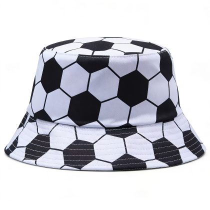 New Style Soccer Pattern Print Bucket Hat, Fashionable Unisex Reversible Fisherman Hat for Springu002FSummer Outdoor Street Hip-Hop Wear