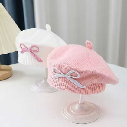 Infant and Toddler Beret Hat, Autumn Knitted Beret for Baby Boys and Girls, Stylish Painter Hat